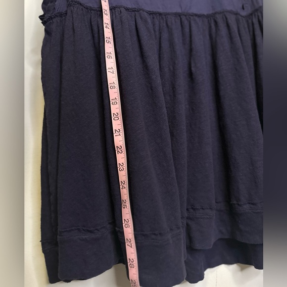 Free People Bella Babydoll Tank Top Navy Blue Tie back Woman Large New XS - Picture 11 of 11